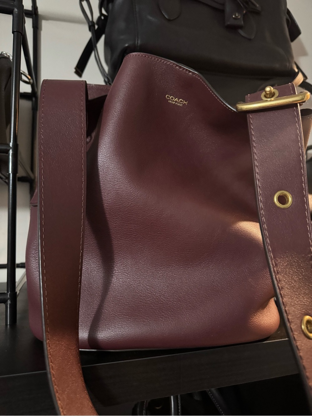 Coach Bleecker Bucket Merlot